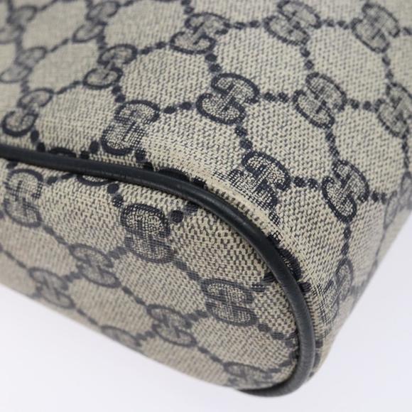 GUCCI GG Supreme Sherry Line Clutch Bag PVC Navy Gold 75 01 012 Auth gh543